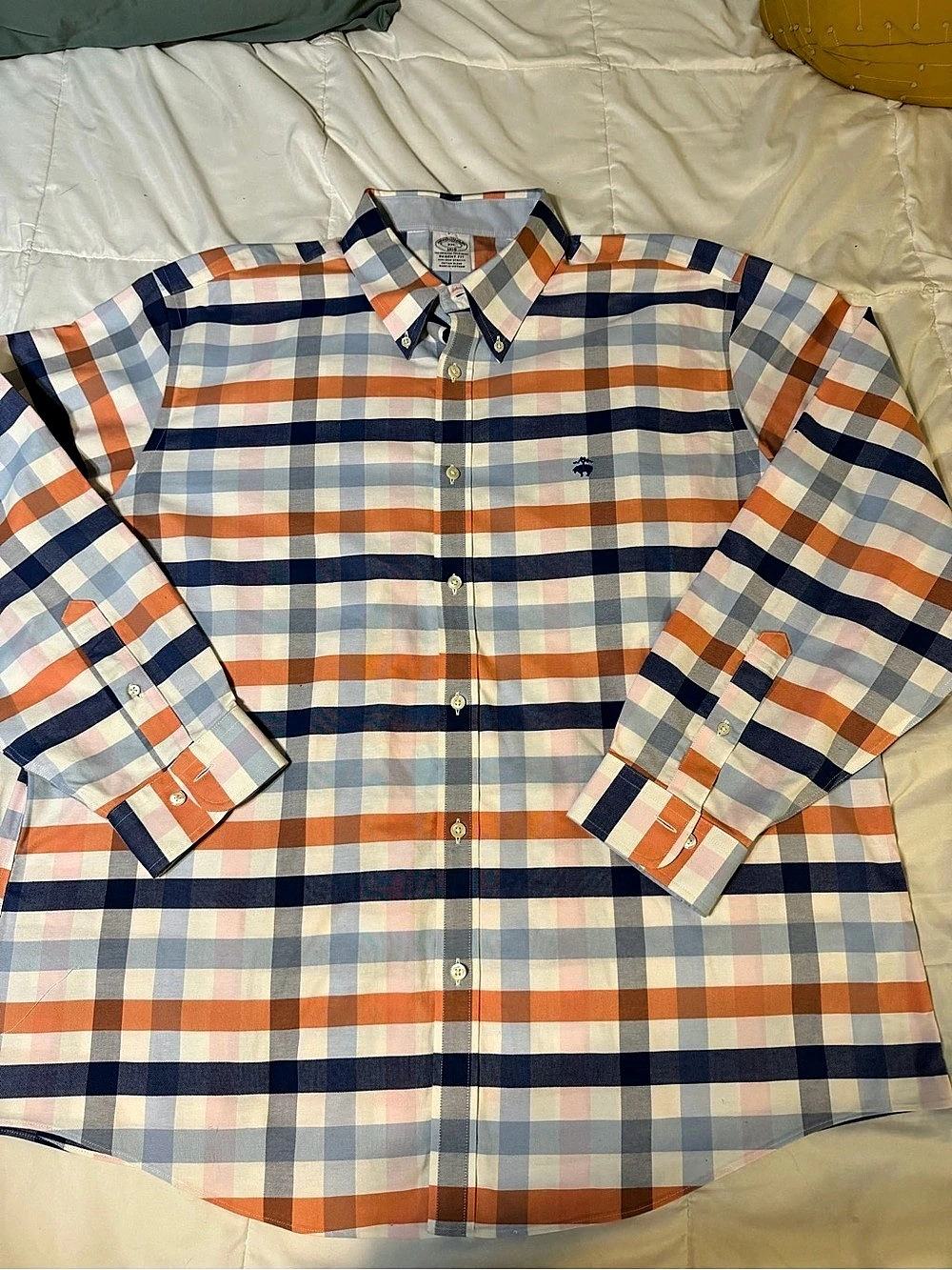 Brooks Brothers Regent Fit Non-Iron Stretch Oxford Shirt Plaid Button Down in